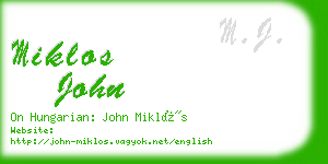 miklos john business card